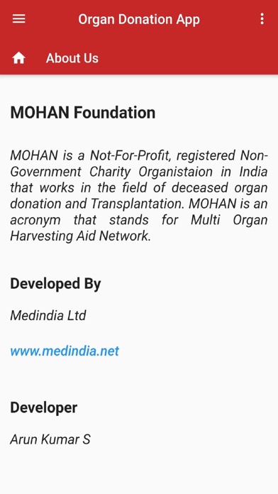Organ Donation App Screenshot
