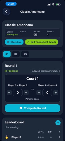 Padel Americano Tournament screenshot