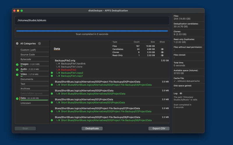 diskDedupe screenshot