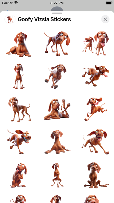 Screenshot #1 pour Goofy Vizsla Stickers