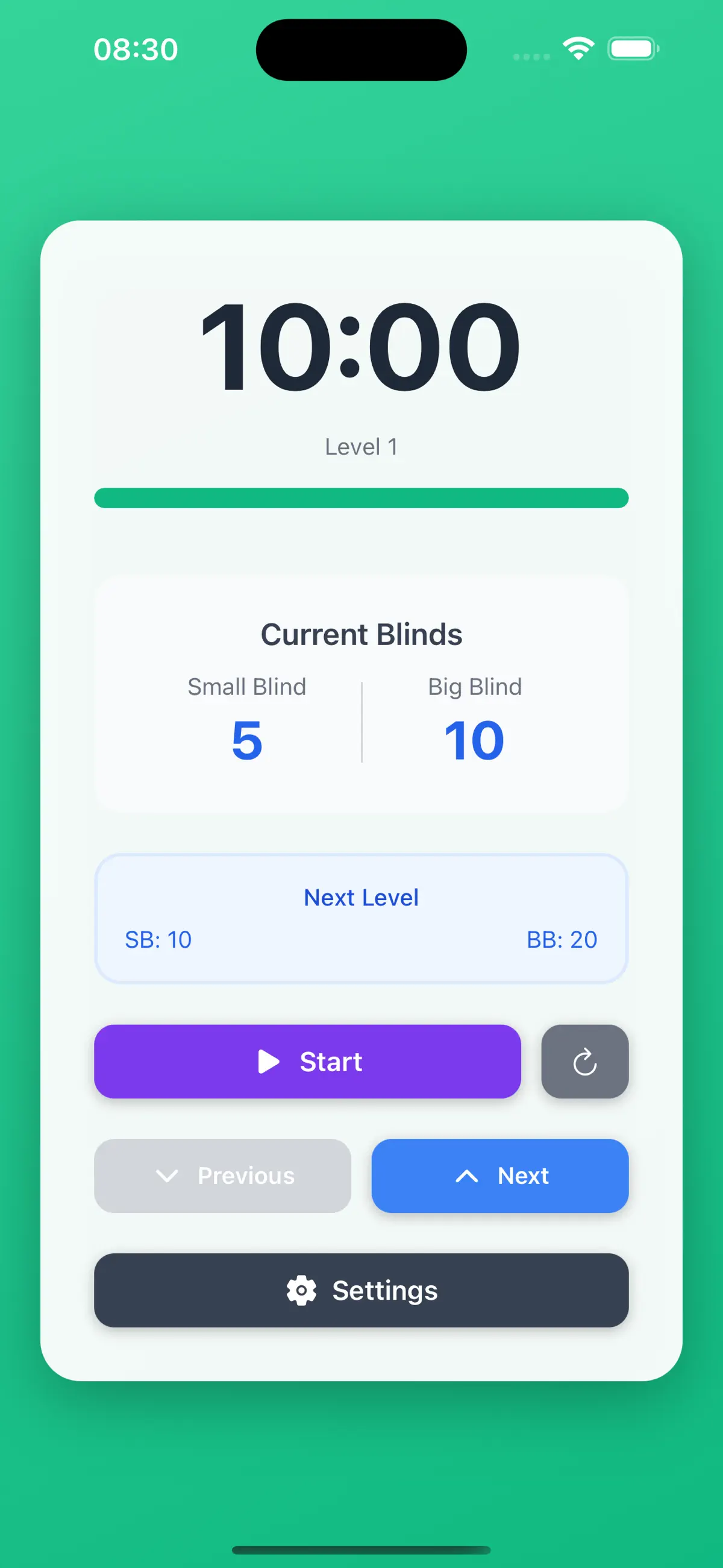 Poker Blinds Timer & Buzzer