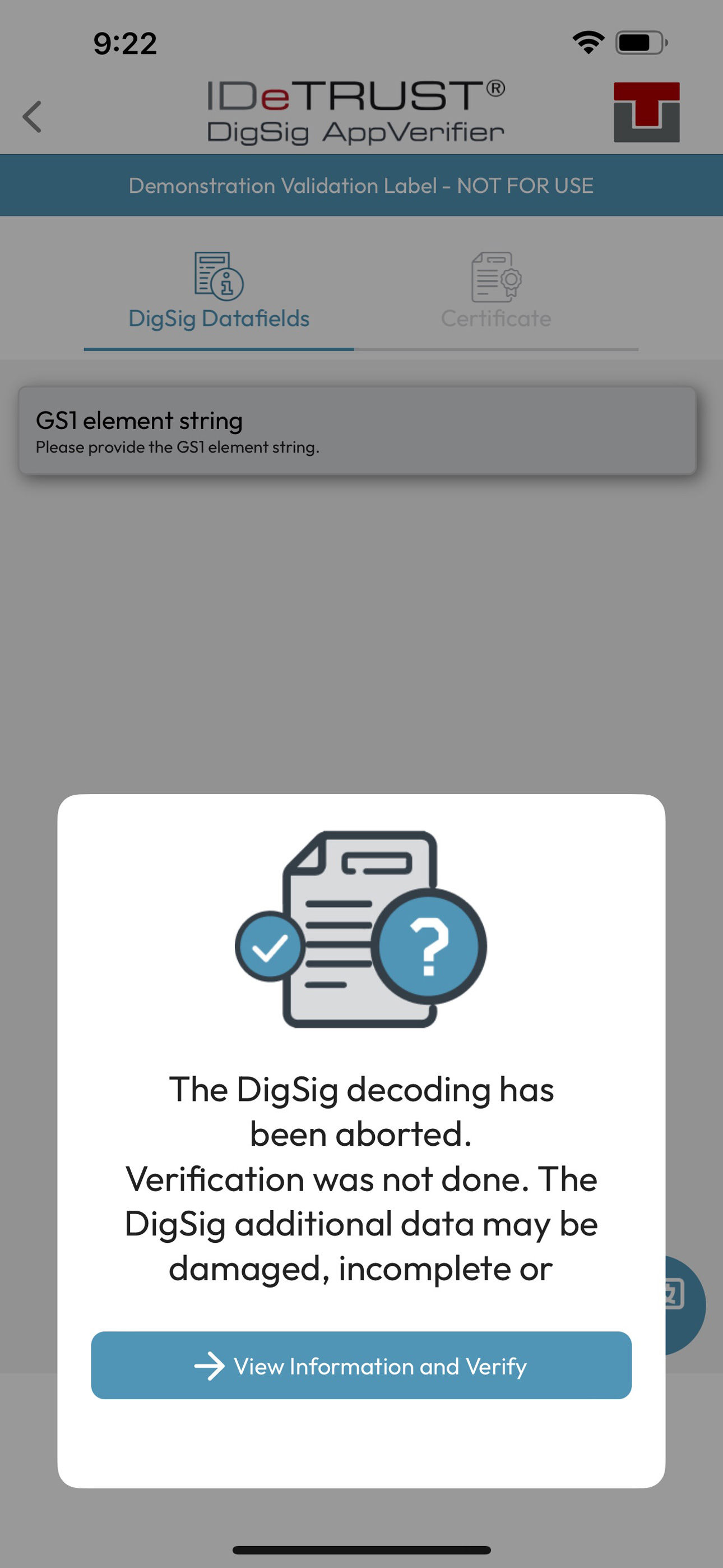 IDeTRUST DigSig Verifier