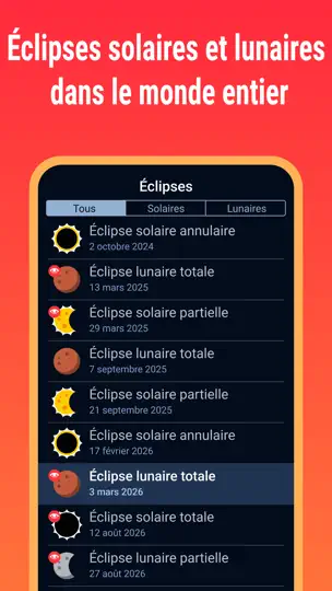 Capture d'écran de Eclipse Guide 2026-2027 sur iPhone 1