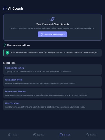 Insomniapp - AI Insomnia Coach iPad screenshot