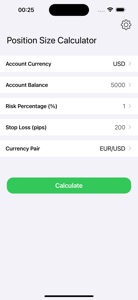 Position Size Lots Pip Calc Fx screenshot #1 for iPhone