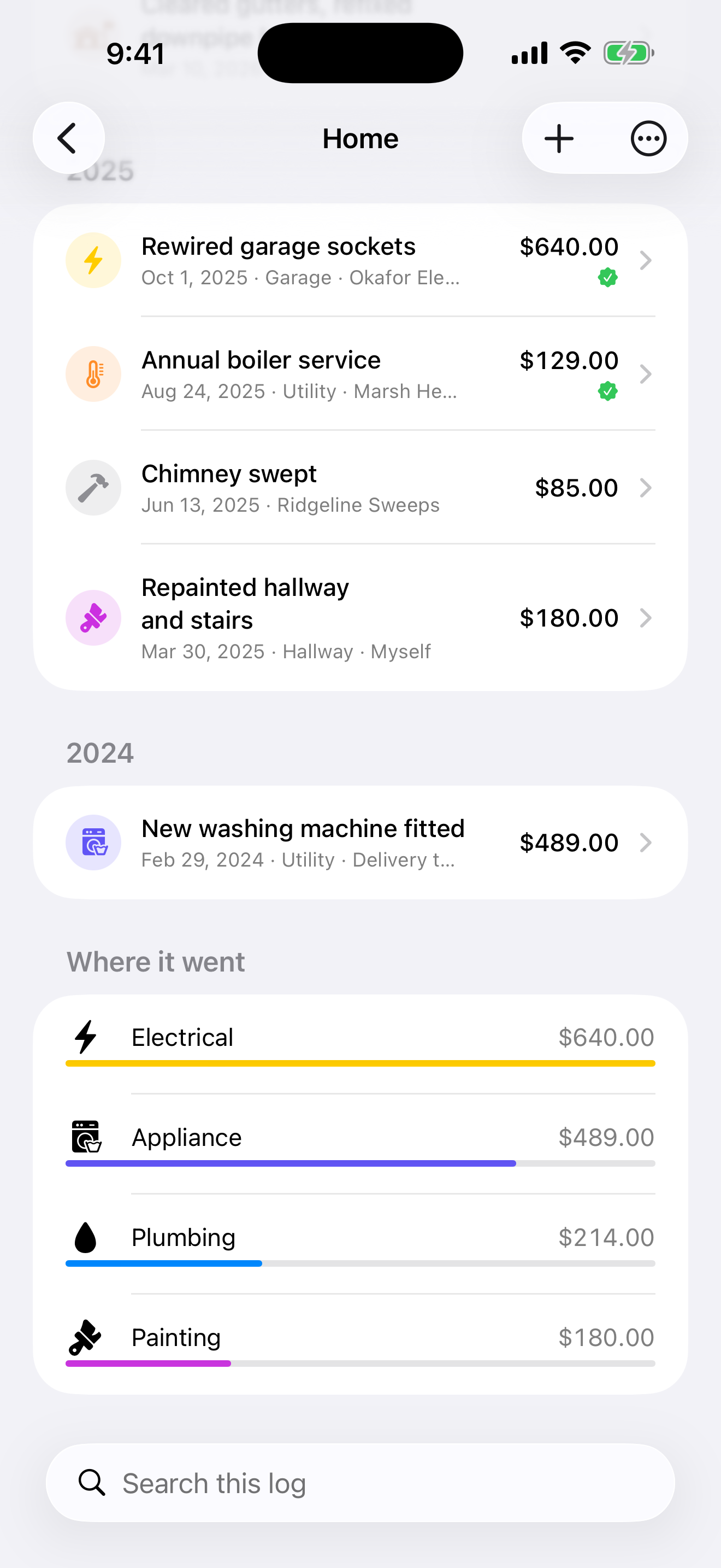 Upkeep: Home Repair Log screenshot 3