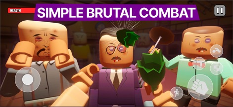 Gore Town Online Multiplayer - La aplicación presenta un sistema de lucha directo, evidenciado por los personajes estilizados y las marcas de combate que reflejan la intensidad del juego.