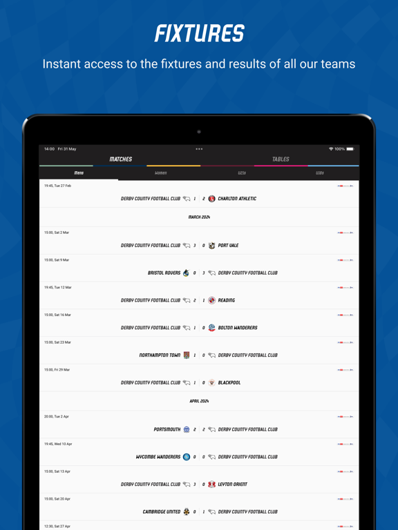 Derby County FC iPad screenshot 5 - Sports app