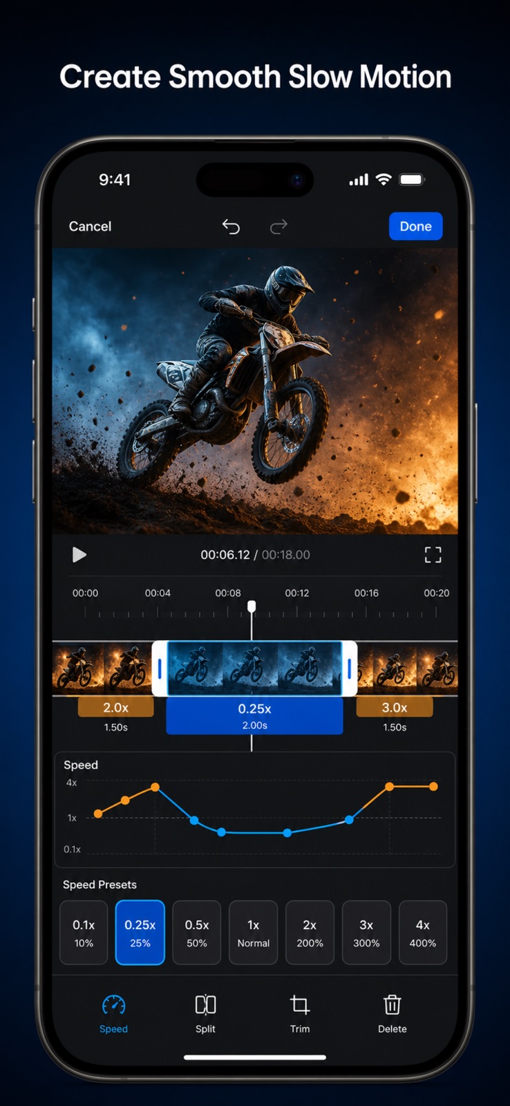 Video Speed Editor: Slow Mo iphone screenshot 1