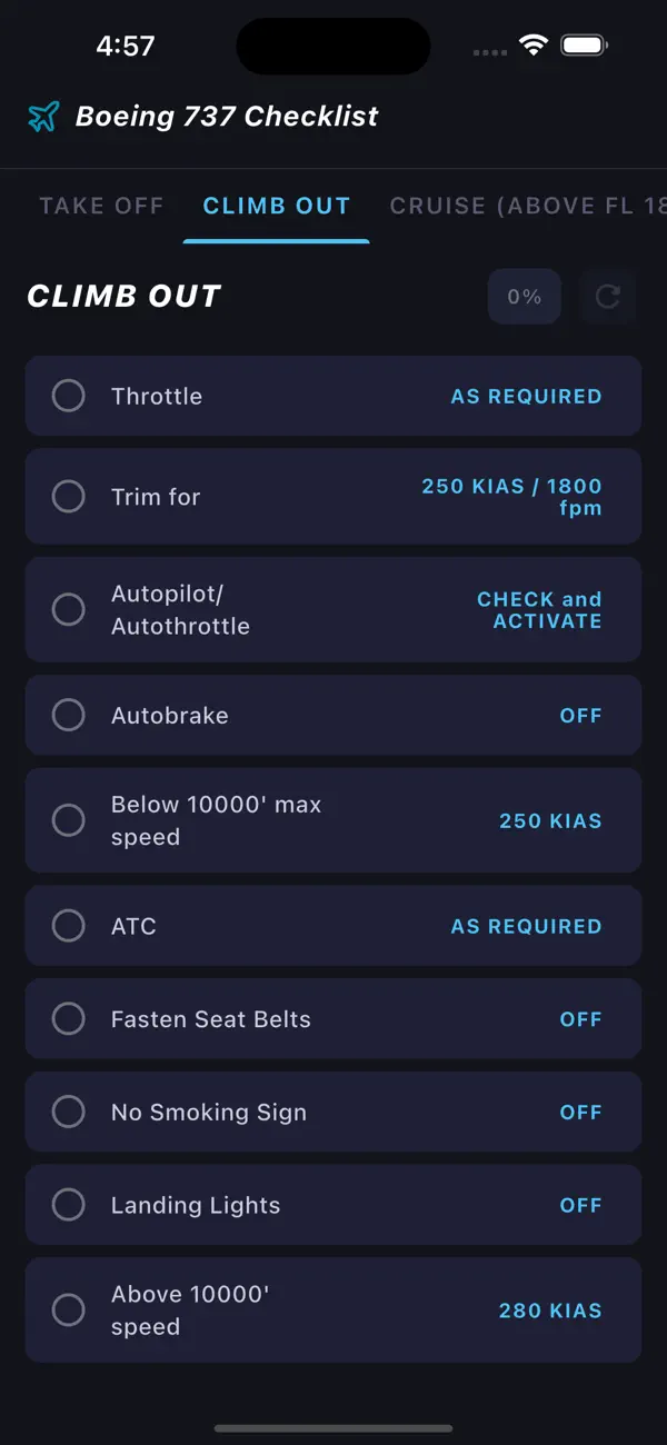 Screenshot #1 pour Boeing 737 Checklist