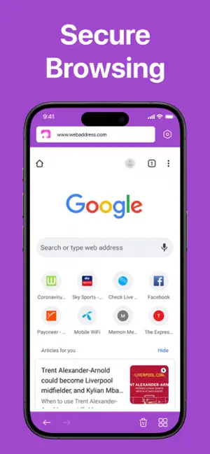 The private browser арр screenshot 1