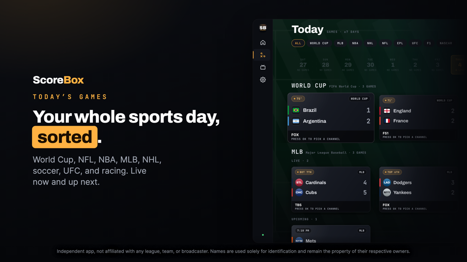 #4. ScoreBox: Sports IPTV Player (iOS) Podle: Dark Forest Studios LLC