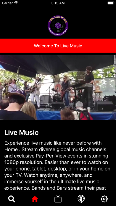 New Live Music Screenshot