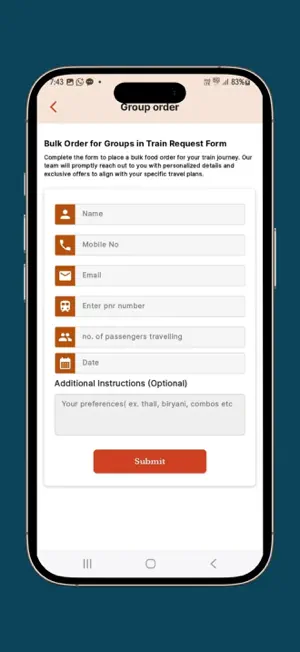 YatriRestro - Food in Train screenshot 1