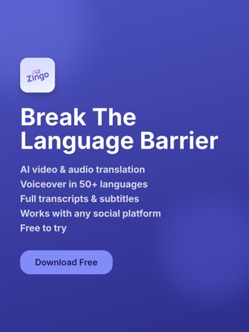 Translate Video & Audio: Zingo iPad screenshot