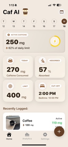 Caf AI - Caffeine Tracker Screenshot 6 of 6