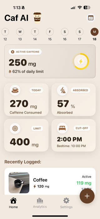 Caf AI - Caffeine Tracker Screenshot 6 of 6