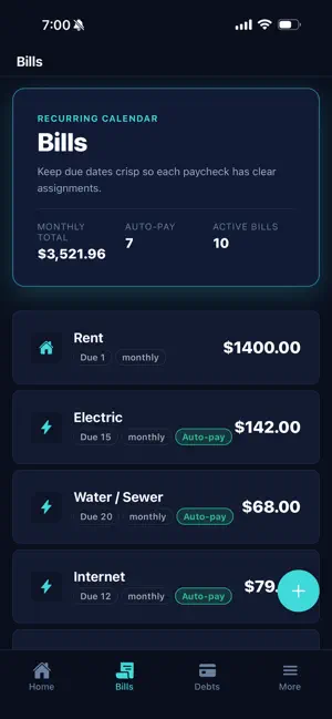 Cadence Paycheck Planner screenshot 2