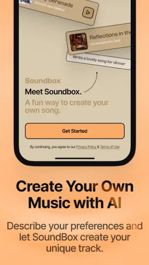 Capture d'écran de SoundBox AI sur iPhone 1