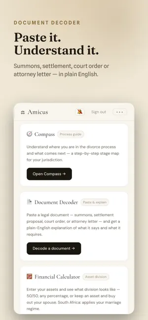 Amicus – Divorce Assistant screenshot 1