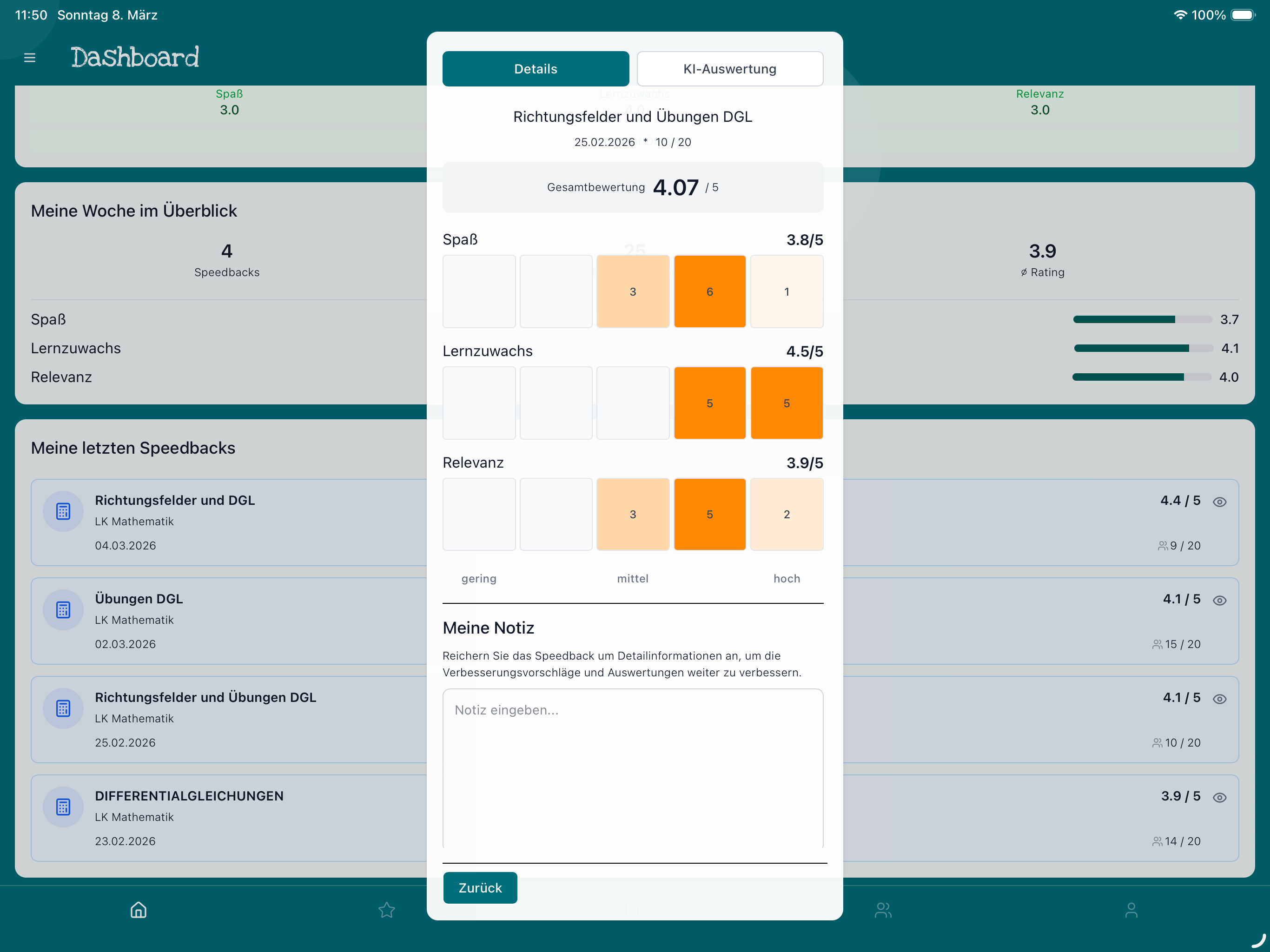 Speedback - Feedback per Swipe