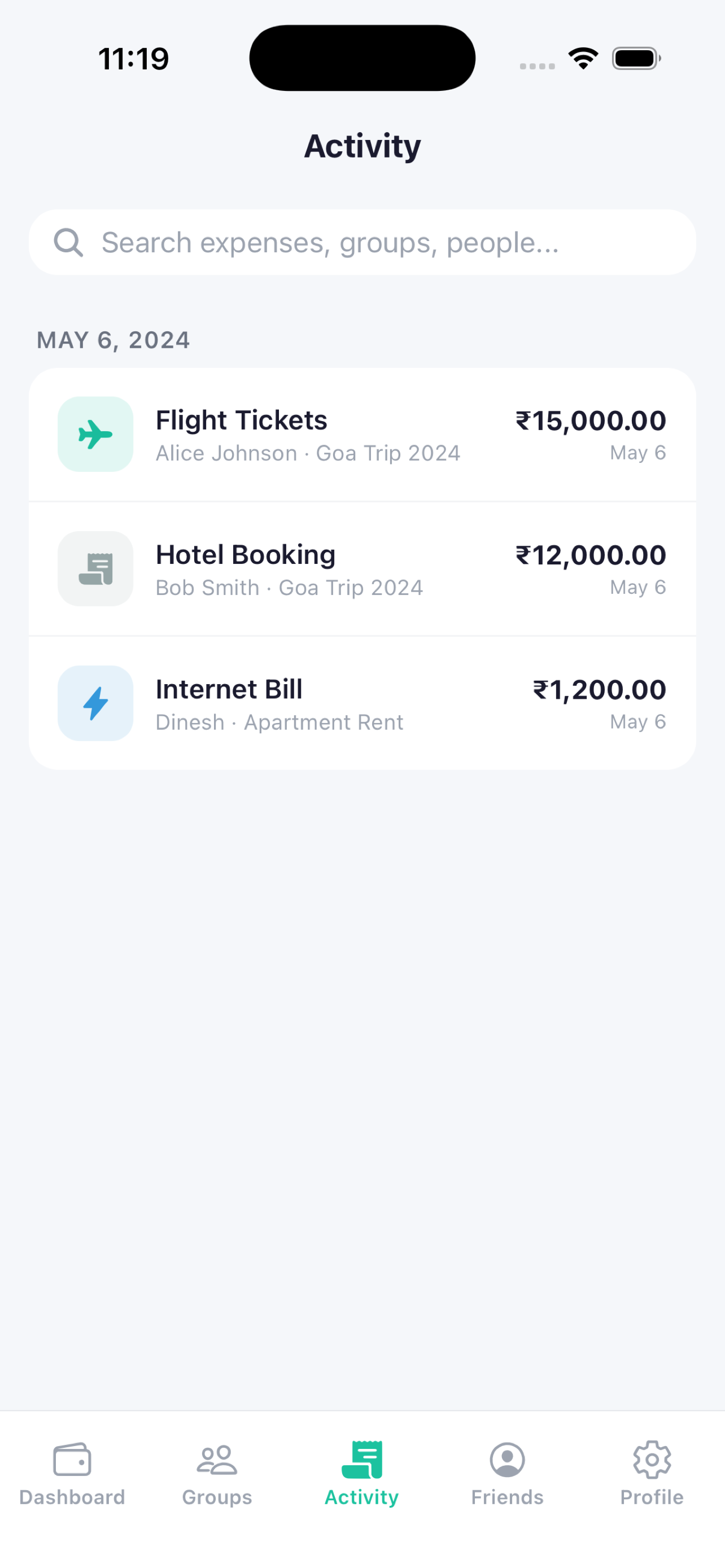 Vibhag: Split Expenses