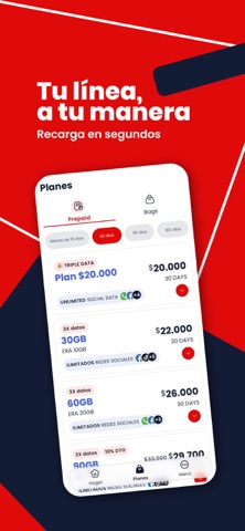 Virgin Mobile Colombia app screenshot 2