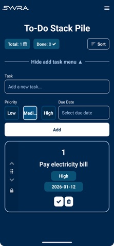 Syvra Todo List screenshot