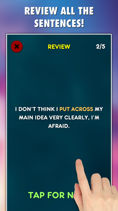 Phrasal Verbs Grammar Test Screenshot