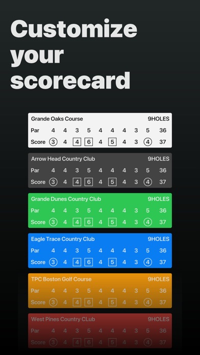 9holes - Golf Scorecard Editor Screenshot