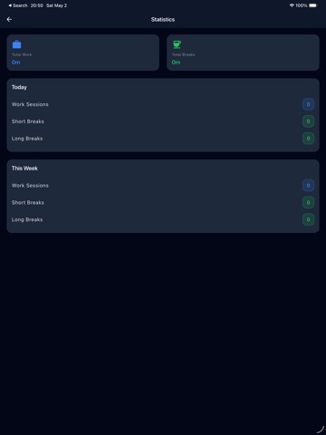 Pomodoro Pro Focus iPad screenshot