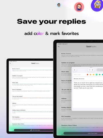 Quick Replies - Paste Keyboard iPad screenshot