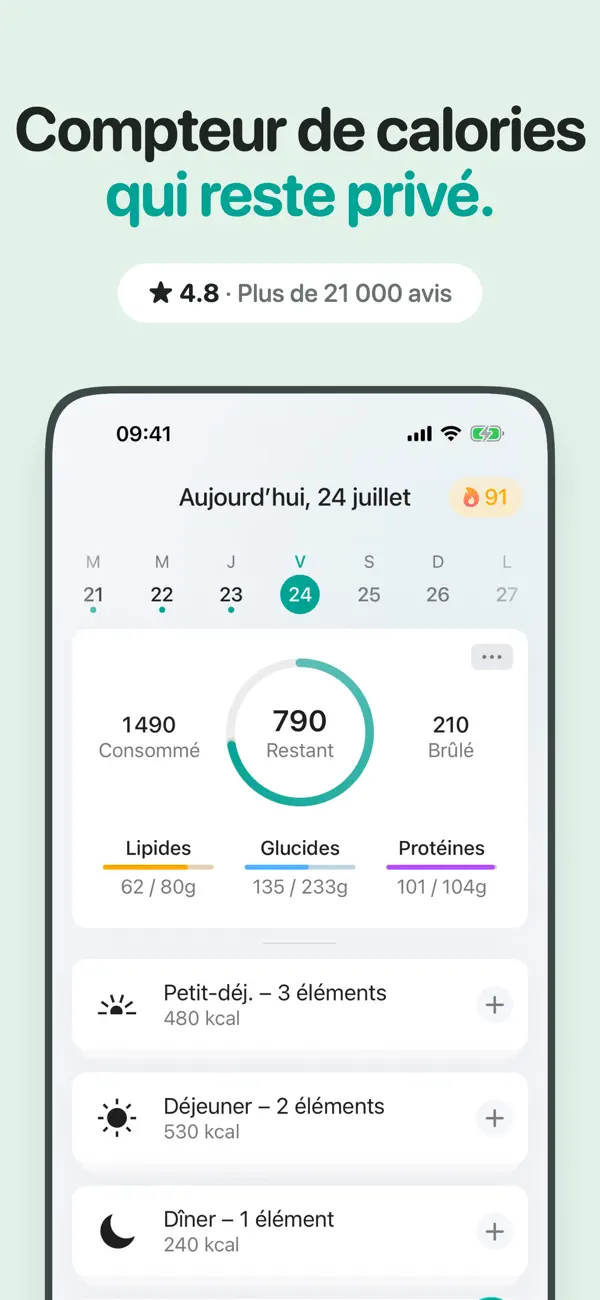 Screenshot #1 pour EatWell: Track Diet & Calories