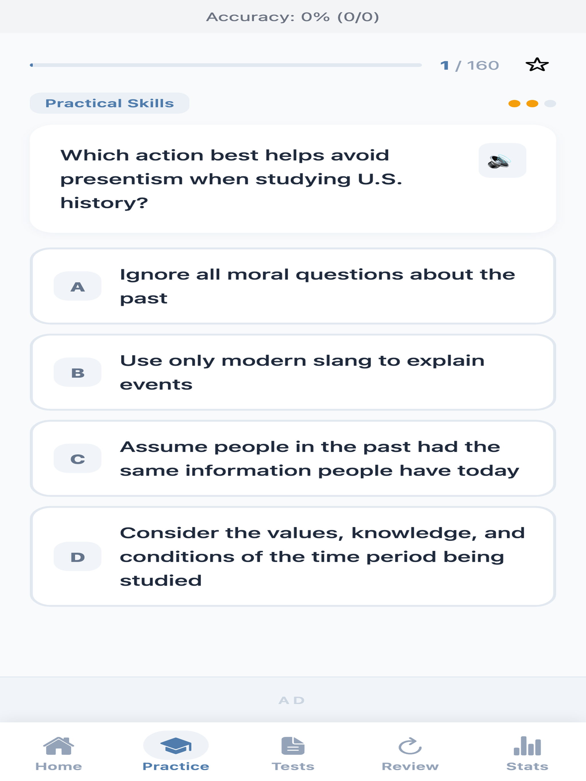 US History Facts Practice