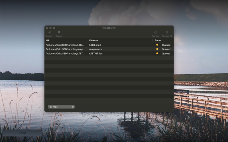 wmaToMP3 app screenshot