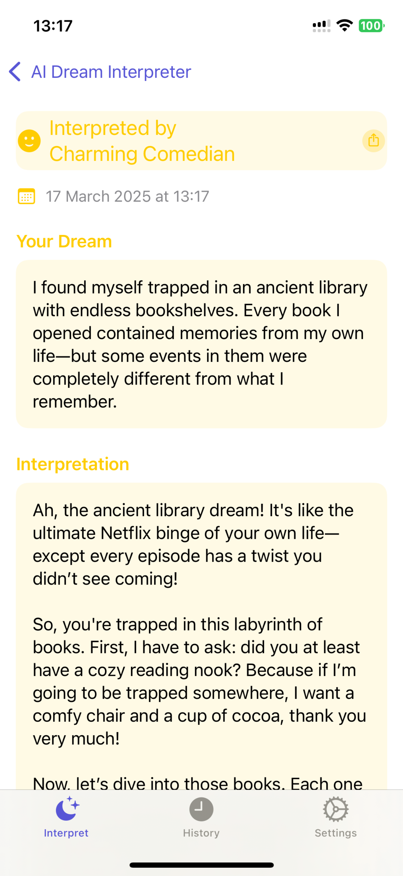 AI Dream Interpreter & Journal