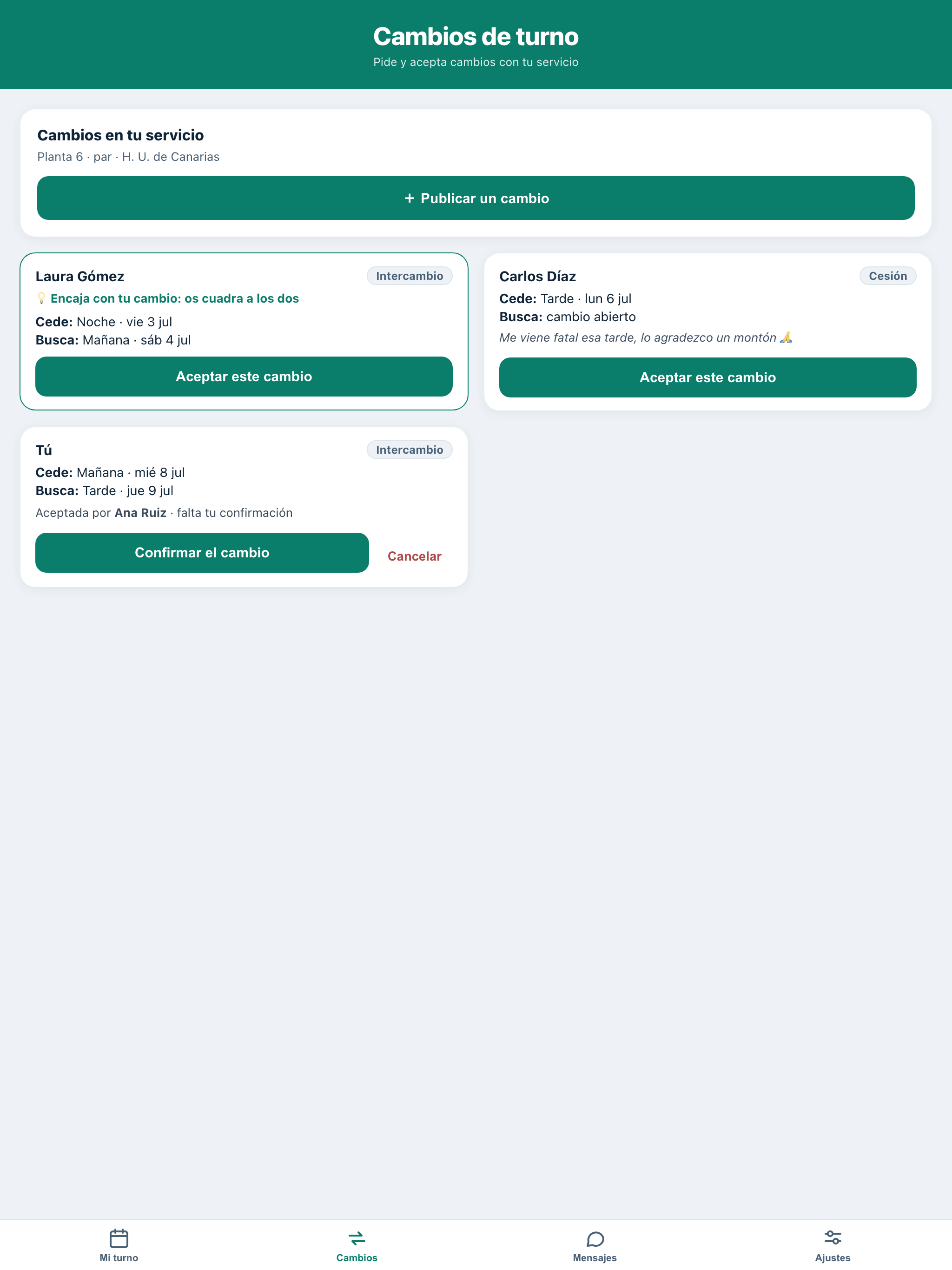 qTurnos: turnos y cambios screenshot 8