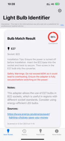 Light Bulb & Lamp Identifier screenshot