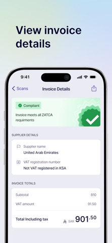 ZATCA Invoice QR Scan by Wafeq iPhone screenshot