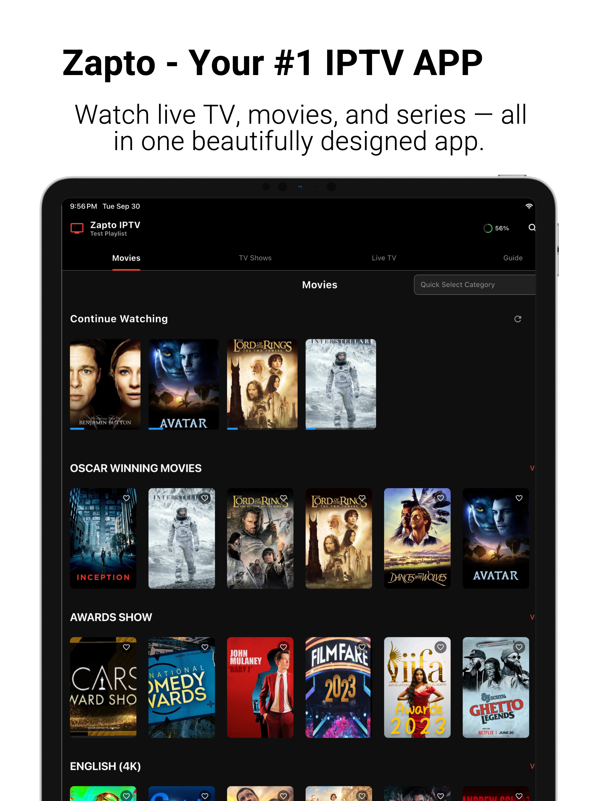Zapto IPTV - Smartest IPTV App