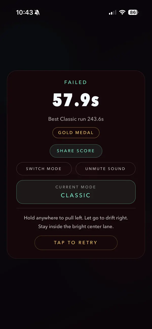 Hold The Line mode selection screenshot