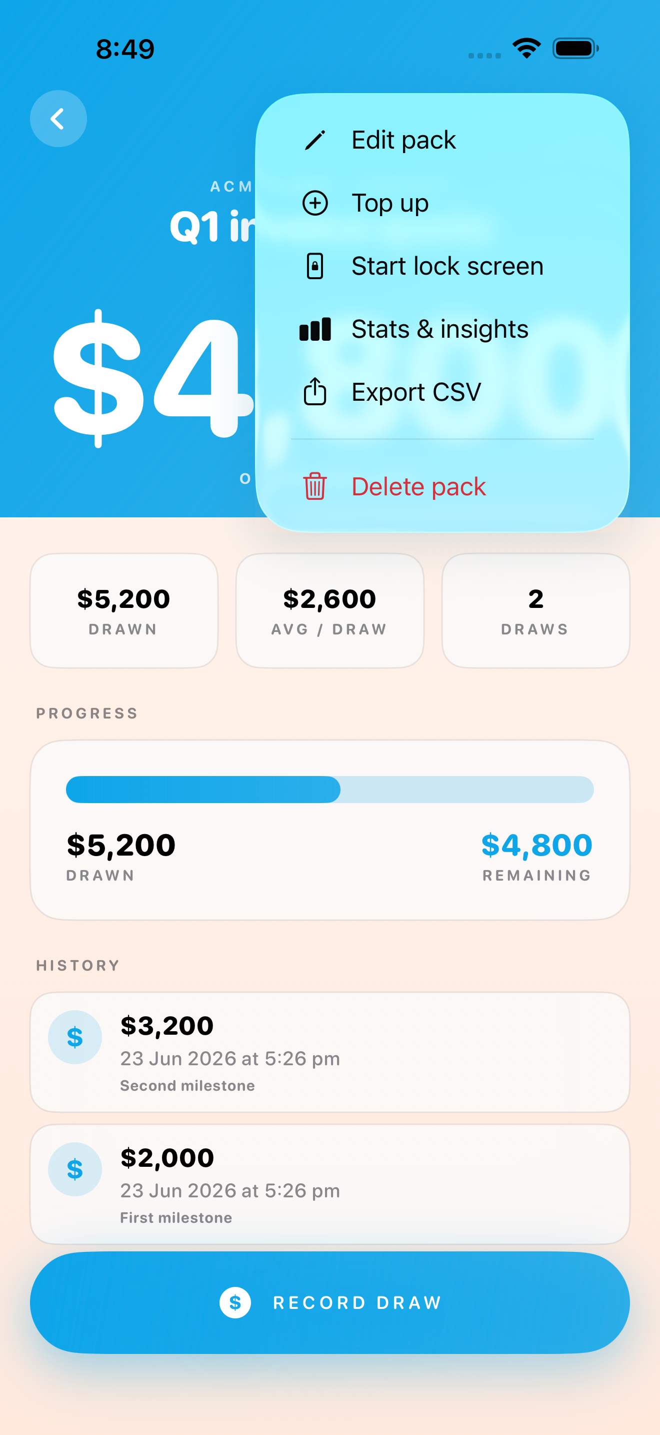 Punchpack: Prepaid Tracker screenshot 5