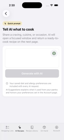 Ingreedi — Recipe & Grocery AI iPhone screenshot