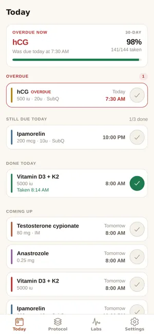 Protocol — Dose & Lab Tracker screenshot 1