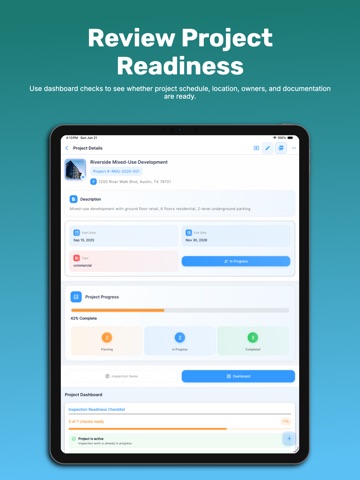 Site Inspection: Inspectr+ iPad screenshot