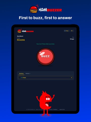 HamBuzzer - Quiz, Buzz & Fun iPad screenshot