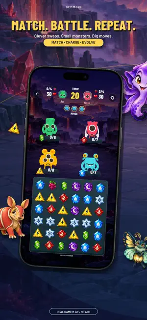Gemmoki: Match 3, No Ads screenshot 1