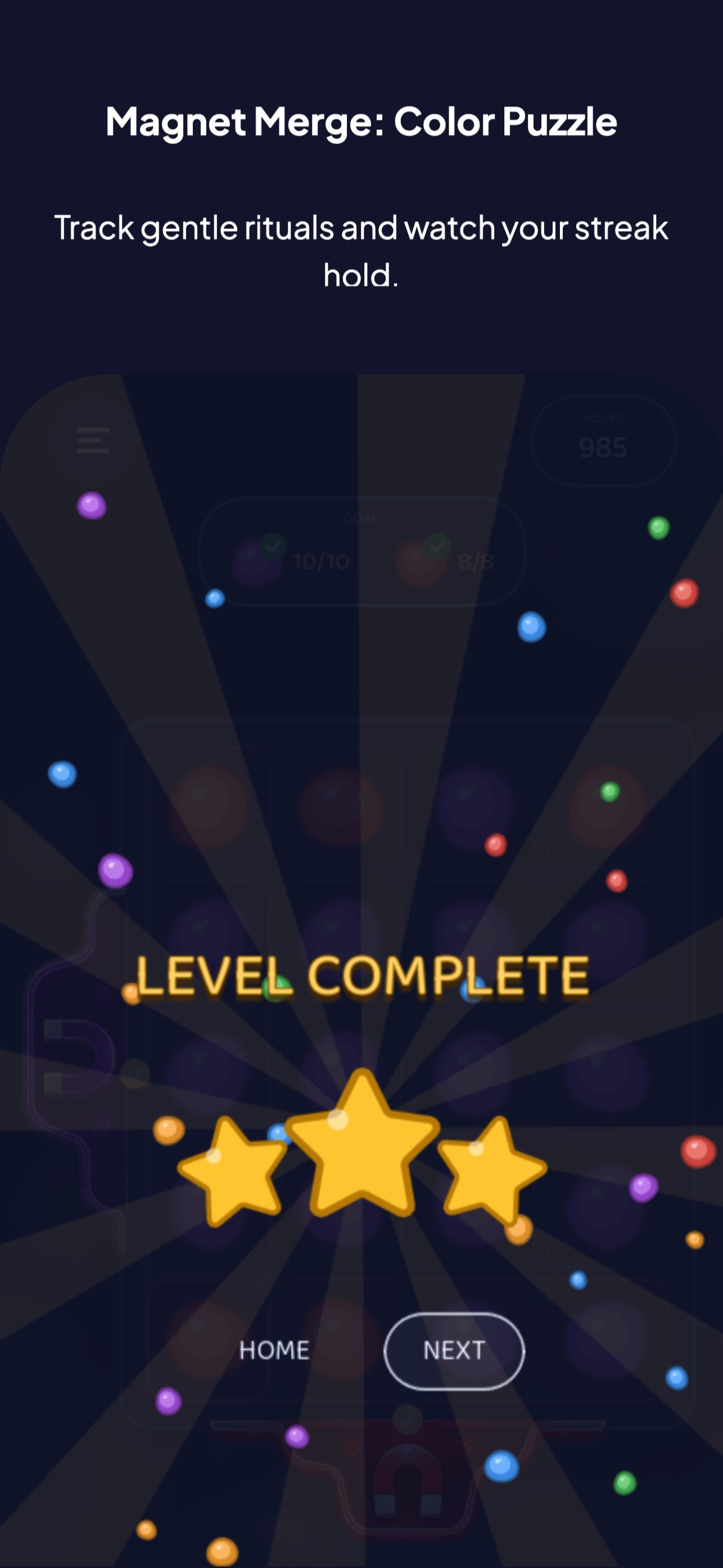 Handcrafted levels that grow in complexity