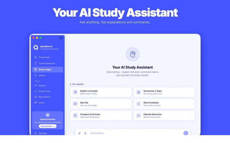 QuizMind AI - Quiz & Flashcard iPhone screenshot