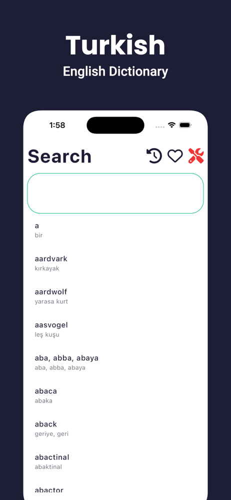 Turkish Dictionary - Dict Box screenshot 1